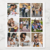 デザイン独自の9フォトコラージュ ワインラベル (シングルラベル)