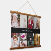 デザイン独自の9フォトコラージュ 吊り下げ型タペストリー (傾斜あり)