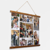 デザイン独自の9フォトコラージュ 吊り下げ型タペストリー (傾斜あり)