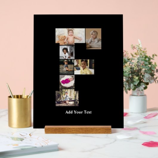 デザイン独自のPhoto Collageのレター アクリルサイン (ウェディング)