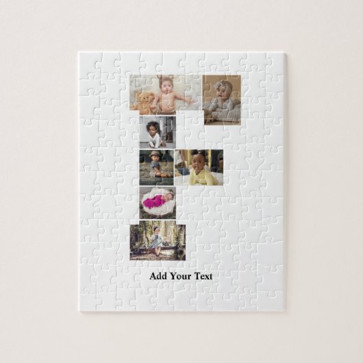 デザイン独自のPhoto Collageのレター ジグソーパズル (縦)