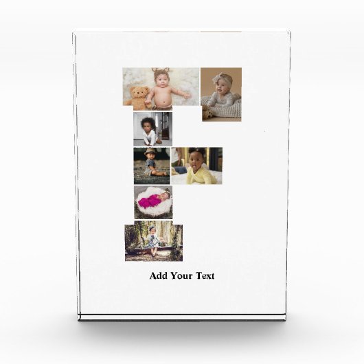 デザイン独自のPhoto Collageのレター フォトブロック (正面)