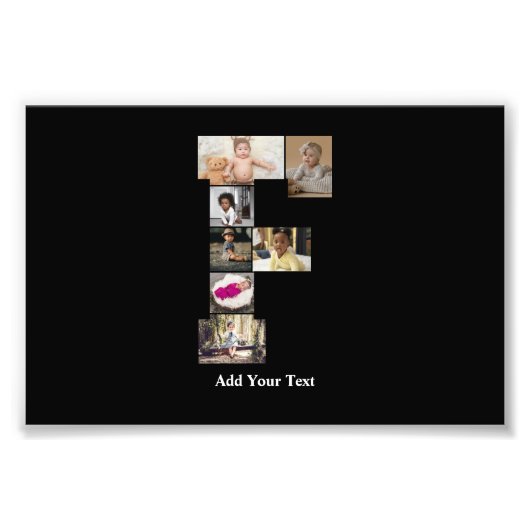 デザイン独自のPhoto Collageのレター フォトプリント (正面)