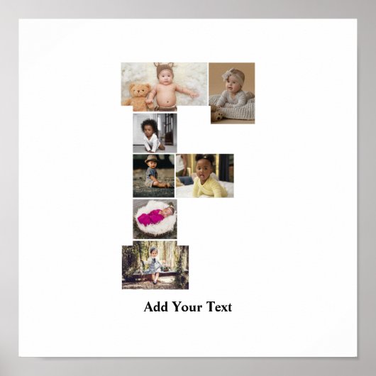 デザイン独自のPhoto Collageのレター ポスター (正面)