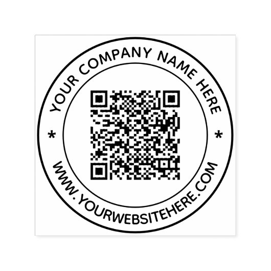 デザイン独自のQRコードカスタム文字ラウンドスタンプ セルフインキングスタンプ (デザイン)