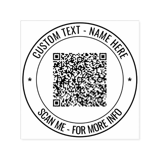 デザイン独自のQRコードカスタム文字ラウンドスタンプ セルフインキングスタンプ (デザイン)
