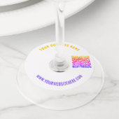 デザイン独自のQRコードカスタム文字ワイングラスラベル ワイングラスタグ (クローズアップ)