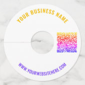 デザイン独自のQRコードカスタム文字ワイングラスラベル ワイングラスタグ (裏面)