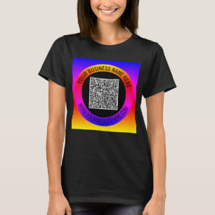 デザイン独自のQRコードビジネスTシャツの例 Tシャツ