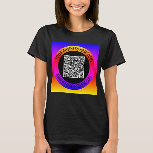デザイン独自のQRコードビジネスTシャツの例 Tシャツ (正面)
