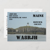 デザイン独自のQSL HAM無線機灯台 ポストカード (正面/裏面)