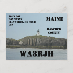 デザイン独自のQSL HAM無線機灯台 ポストカード