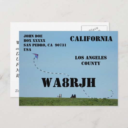 デザイン独自のQSL HAM無線機起爆飛行 ポストカード (正面/裏面)