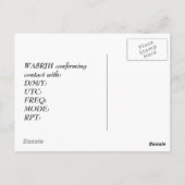 デザイン独自のQSL HAM無線機起爆飛行 ポストカード (裏面)