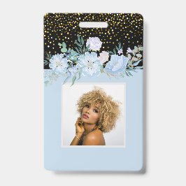 デザイン独自ブルーフローラ業又はイベント文房具 バッジ