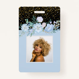 デザイン独自ブルーフローラ業又はイベント文房具 バッジ