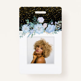 デザイン独自ブルーフローラ業又はイベント文房具 バッジ