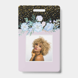 デザイン独自ブルーフローラ業又はイベント文房具 バッジ