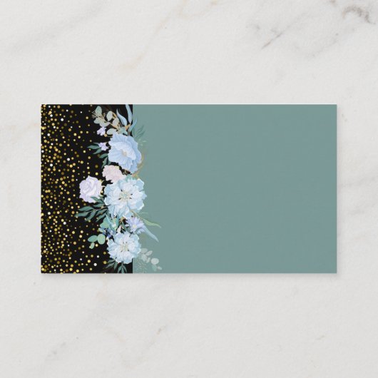 デザイン独自ブルーフローラ業又はイベント文房具 名刺 (裏面)