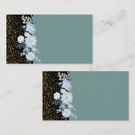 デザイン独自ブルーフローラ業又はイベント文房具 名刺 (正面/裏面)