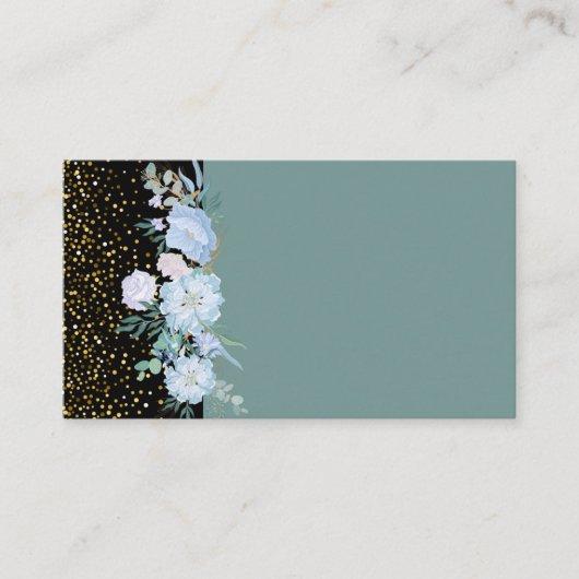 デザイン独自ブルーフローラ業又はイベント文房具 名刺 (正面)