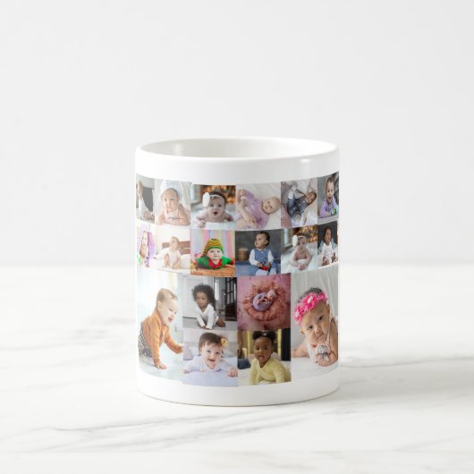 デザイン独自18フォトコラージュ コーヒーマグカップ (中央)