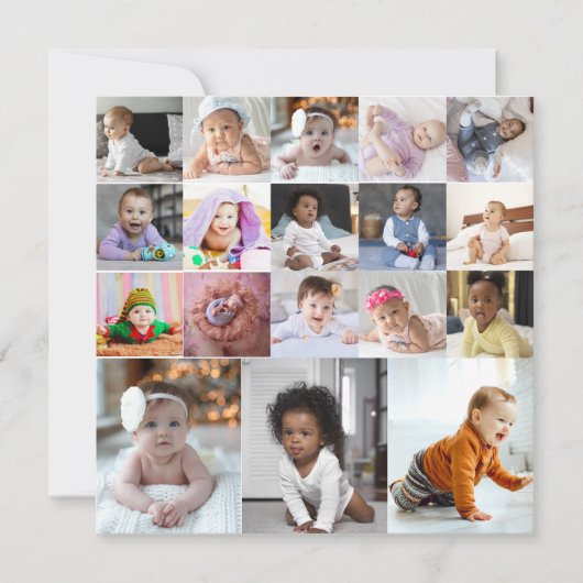 デザイン独自18フォトコラージュ サンキューカード (正面)