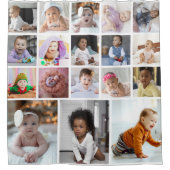 デザイン独自18フォトコラージュ シャワーカーテン (正面)