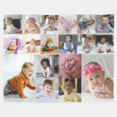 デザイン独自18フォトコラージュ フリースブランケット (正面(横))