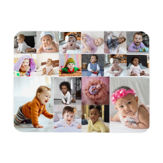 デザイン独自18フォトコラージュ マグネット (横)