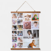 デザイン独自18フォトコラージュ 吊り下げ型タペストリー (正面)