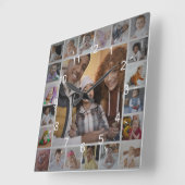 デザイン独自21フォトコラージュ スクエア壁時計 (傾斜)