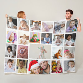 デザイン独自22フォトコラージュ フリースブランケット