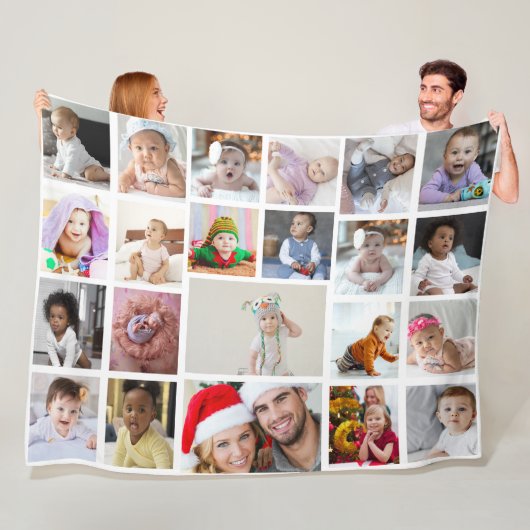 デザイン独自22フォトコラージュ フリースブランケット (インサイチュ)