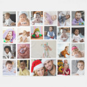 デザイン独自22フォトコラージュ フリースブランケット (正面(横))