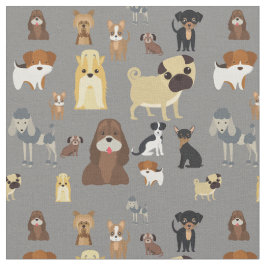 デザイン用のかわいい犬型愛犬家 – 灰色の背中 ファブリック