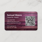デザイン素朴大工QRコード木工 名刺 (正面)