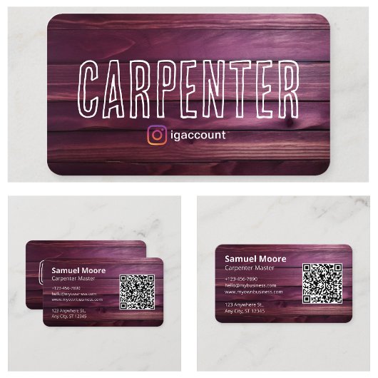 デザイン素朴大工QRコード木工 名刺