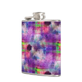 デザイン緑、紫のテクスチャ水彩 フラスク (左)