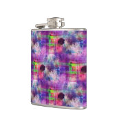 デザイン緑、紫のテクスチャ水彩 フラスク (左)