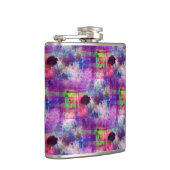 デザイン緑、紫のテクスチャ水彩 フラスク (右)
