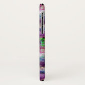 デザイン緑、紫のテクスチャ水彩 Case-Mate iPhoneケース (裏面/左)