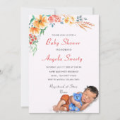 デザイン自分のかわいい赤ちゃんシャワー招待状 (正面)