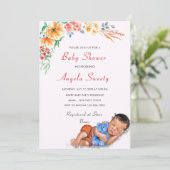 デザイン自分のかわいい赤ちゃんシャワー招待状 (スタンド正面)