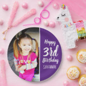 デザイン自分のカスタム写真の誕生日パーティープレート ペーパープレート (パーティー)