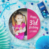 デザイン自分のカスタム写真の誕生日パーティープレート ペーパープレート (パーティー)