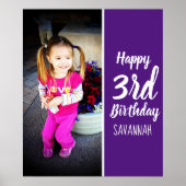 デザイン自分のカスタム写真誕生日ポスター ポスター (正面)