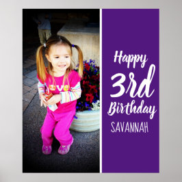 デザイン自分のカスタム写真誕生日ポスター ポスター