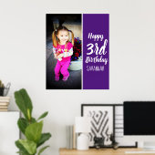 デザイン自分のカスタム写真誕生日ポスター ポスター (ホームオフィス)