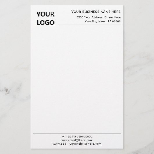 デザイン自分のビジネス用文房具紙テンプレート 便箋 (正面)